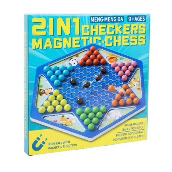 Set Joc Magnetic 2 în 1 Dame și Șah Magnetic pentru Copii și Adulți, 9+ ani [10]
