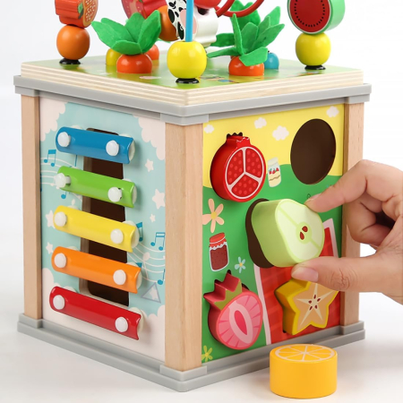 Cub Educativ Montessori 10 în 1 din Lemn cu Xilofon [8]