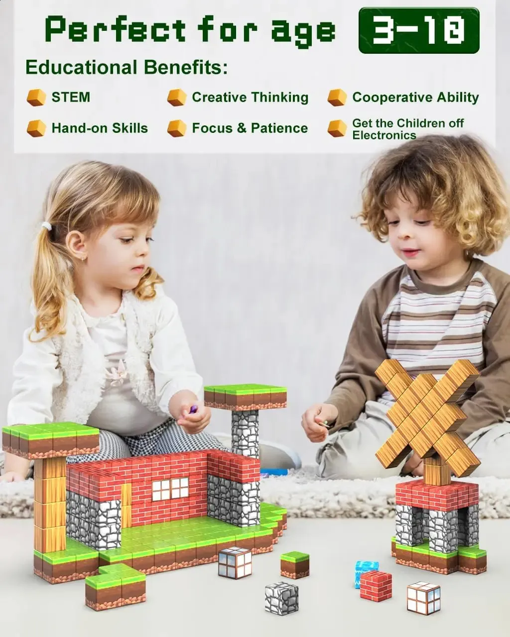 Set Construcție Magnetic 3D STEM Build World – 100 Piese [8]