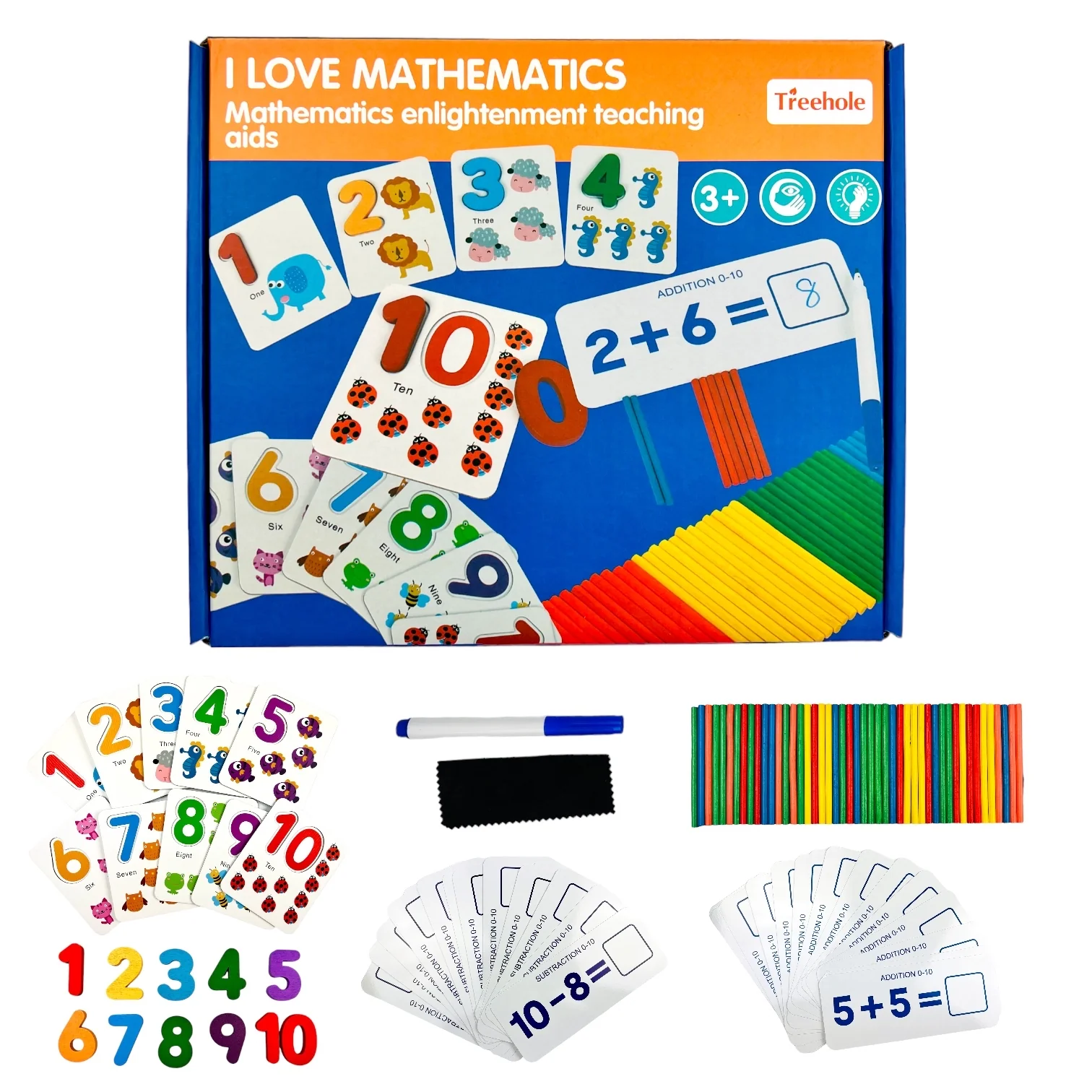 3 ani + - Set Educațional I Love Mathematics – Numărare, Adunare și Scădere