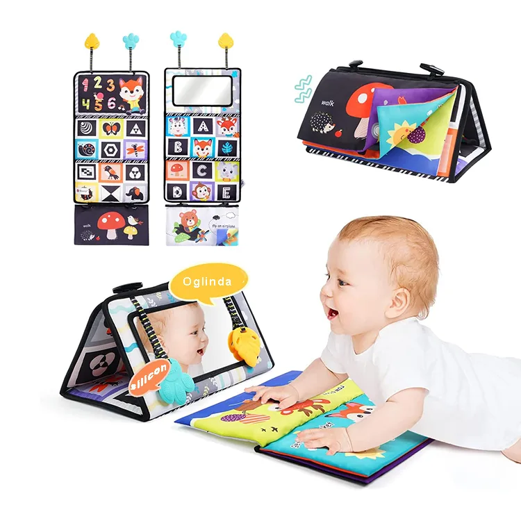 Cărți Senzoriale pentru Bebeluși și Copii - Carte Senzorială Sozzy cu Oglindă pentru Tummy Time 0+ luni