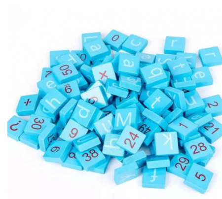 Joc Educativ Alfanumeric din Lemn în Limba Română cu 110 Piese, Litere, Cifre și Primele Operații Matematice, 3+ ani [2]
