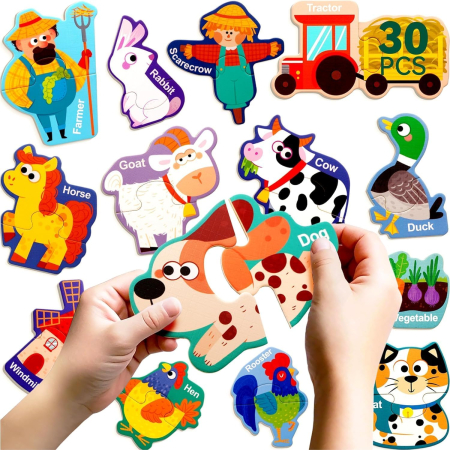 Set Puzzle Magnetic Ferma Animalelor – 30 Piese [1]