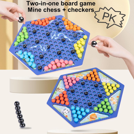 Set Joc Magnetic 2 în 1 Dame și Șah Magnetic pentru Copii și Adulți, 9+ ani [2]