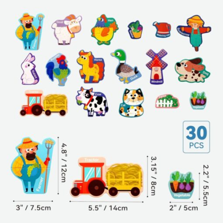 Set Puzzle Magnetic Ferma Animalelor – 30 Piese [2]