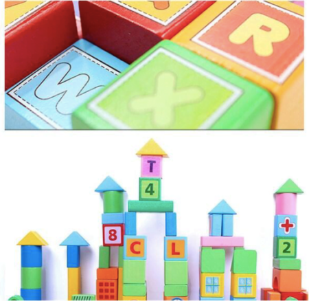 Set 100 Cuburi de Construcție din Lemn Beilaluna Urban Traffic cu Clădiri, Vehicule și Personaje, 3+ ani [6]