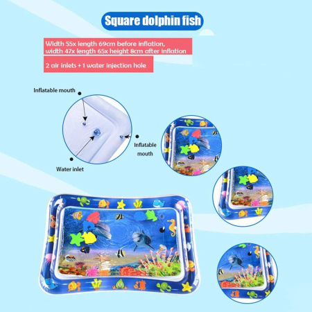 Saltea de Joacă cu Apă Tummy Time Ocean pentru Bebeluși [8]