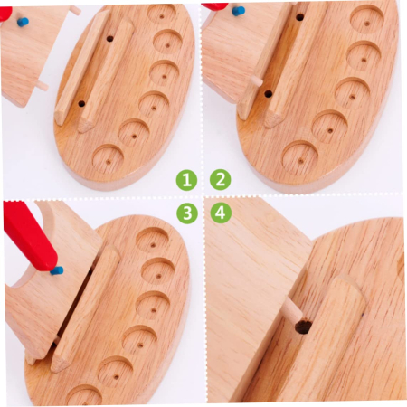 Balanță Montessori din Lemn cu Greutăți Colorate pentru Copii [6]