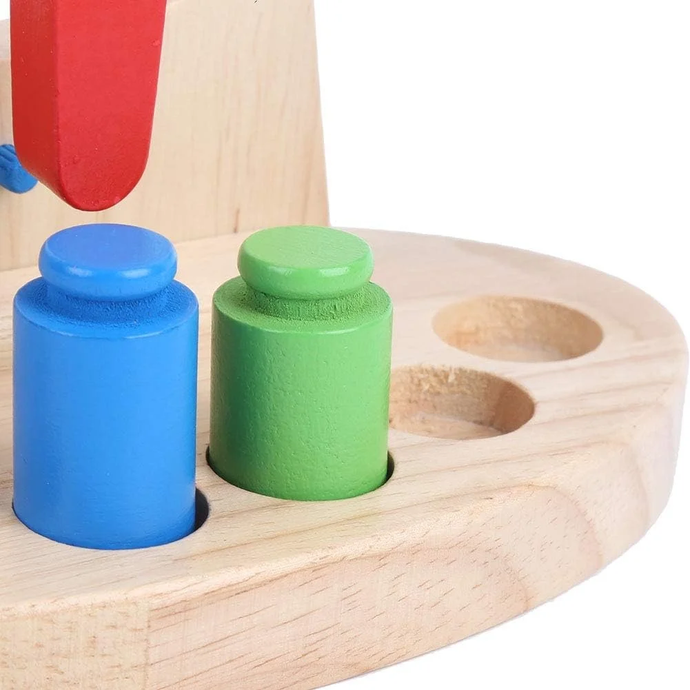 Balanță Montessori din Lemn cu Greutăți Colorate pentru Copii [14]