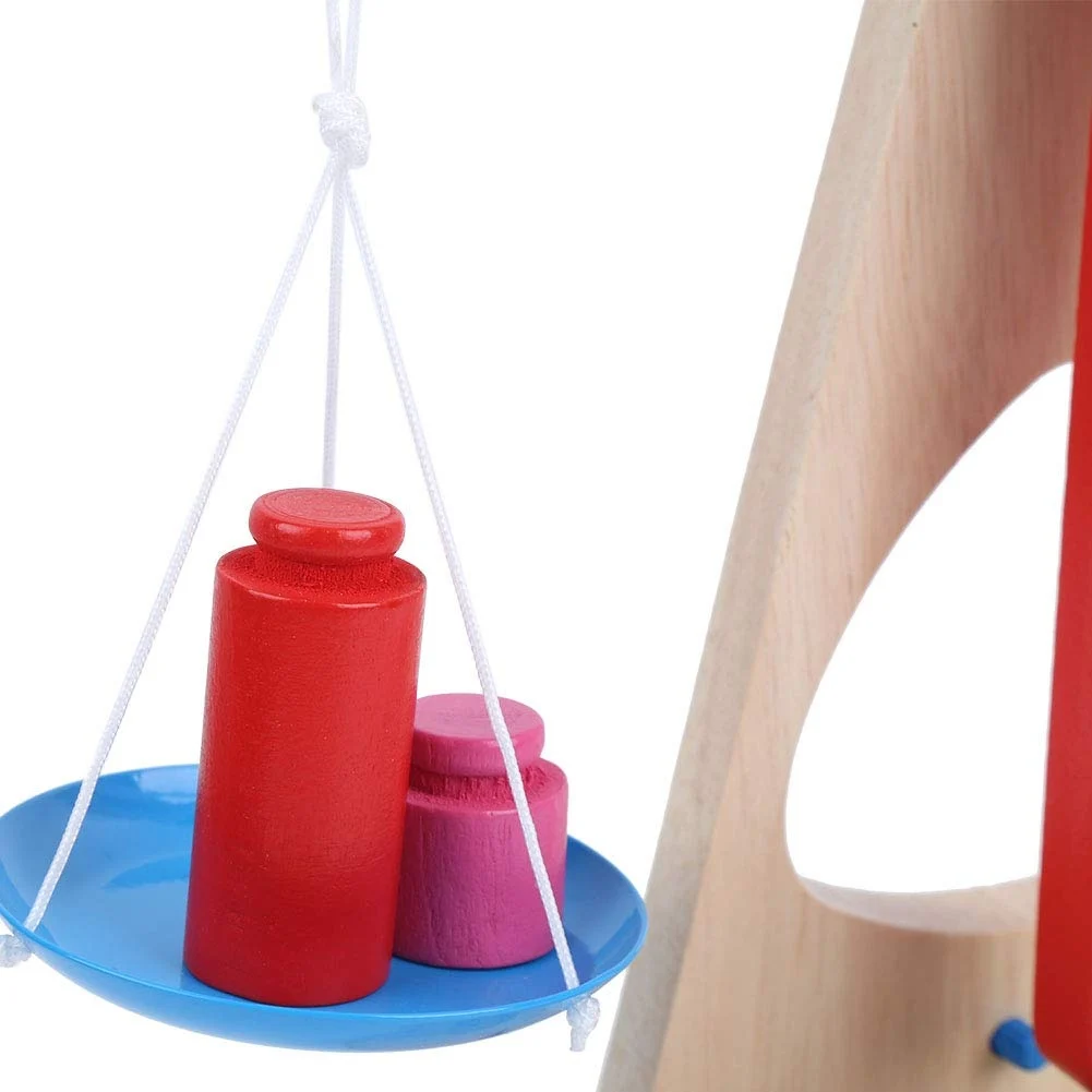 Balanță Montessori din Lemn cu Greutăți Colorate pentru Copii [16]