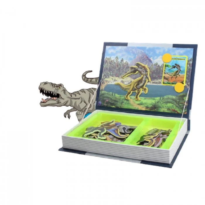 Carte Magnetică cu Dinozauri Puzzle Educativ pentru Copii 3+ Ani [3]