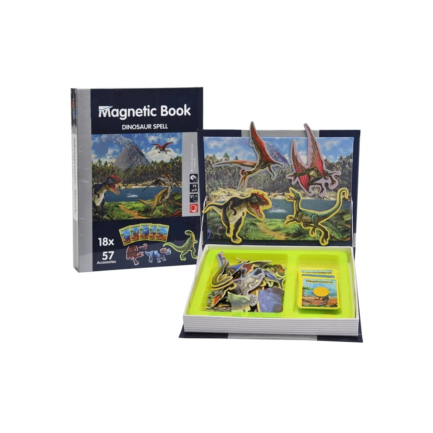 Carte Magnetică cu Dinozauri Puzzle Educativ pentru Copii 3+ Ani [2]