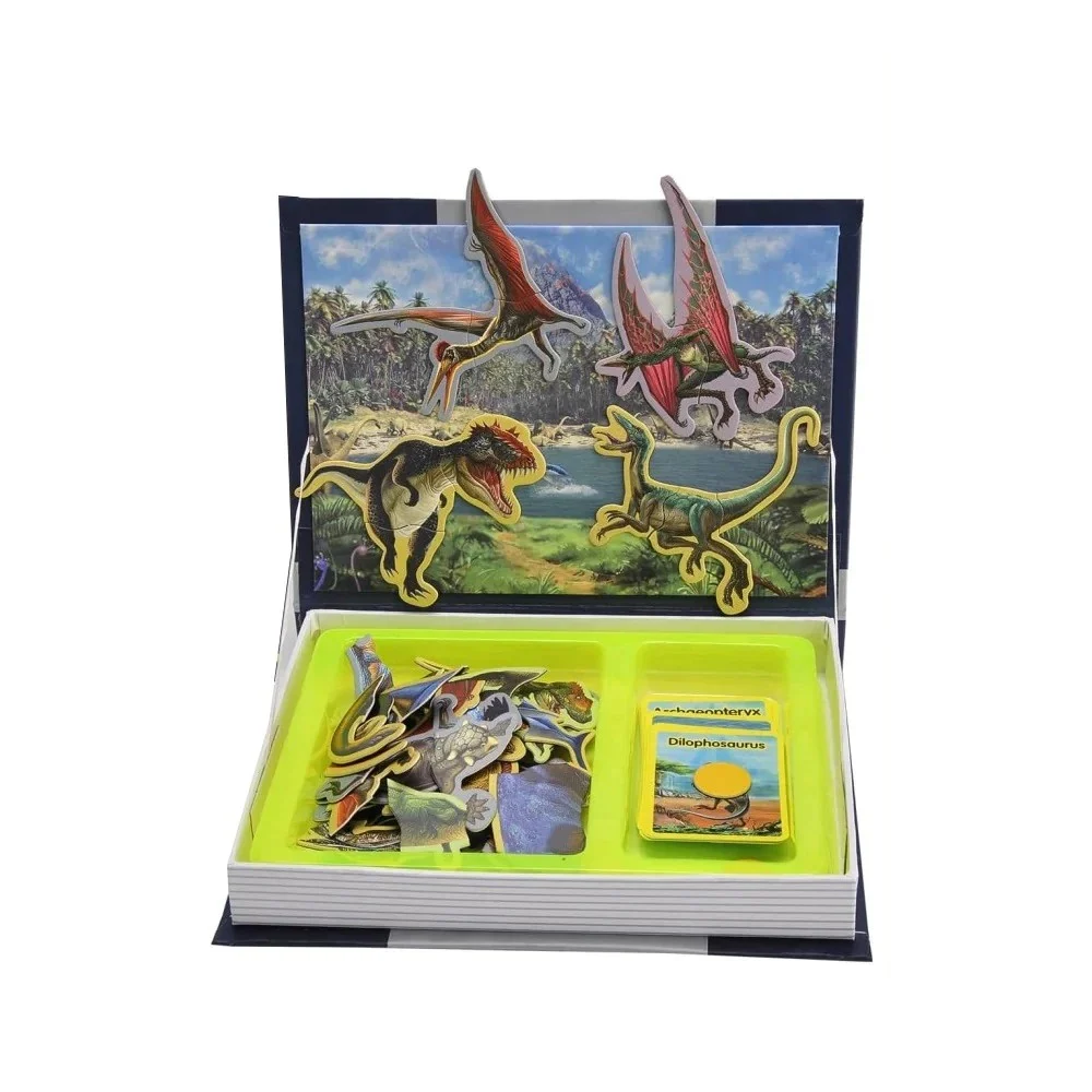Carte Magnetică cu Dinozauri Puzzle Educativ pentru Copii 3+ Ani [4]