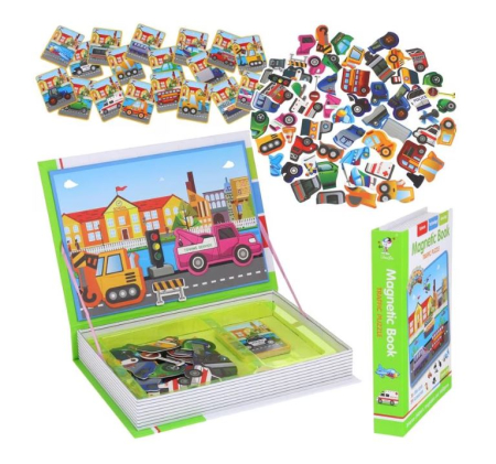 Carte Magnetică Traffic Puzzle cu Mașini și Vehicule pentru Copii [1]