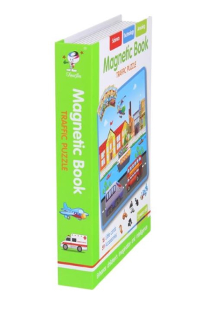 Carte Magnetică Traffic Puzzle cu Mașini și Vehicule pentru Copii [5]