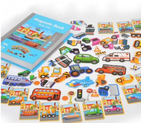 Carte Magnetică Traffic Puzzle cu Mașini și Vehicule pentru Copii [7]