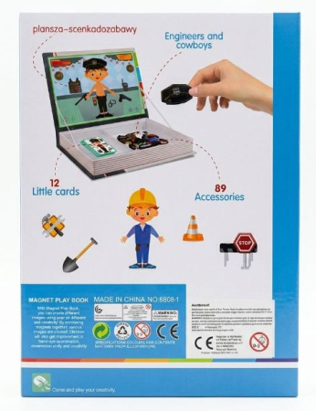 Carte Magnetică Puzzle Meserii Polițist cu 89 Accesorii pentru Copii [10]