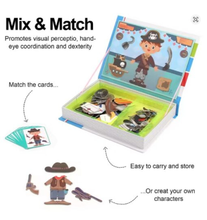 Carte Magnetică Puzzle Meserii Polițist cu 89 Accesorii pentru Copii [4]