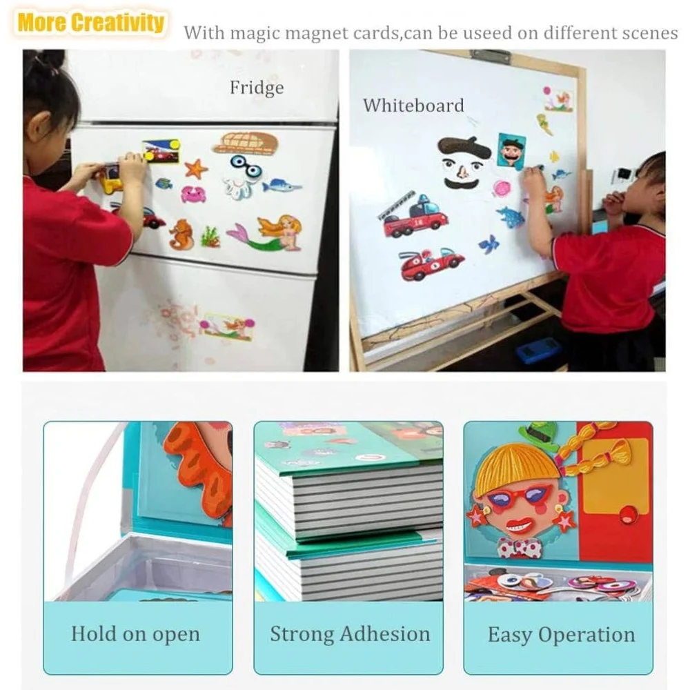 Carte Magnetică cu Puzzle Creativ Emoții și Expresii Faciale pentru Copii [7]