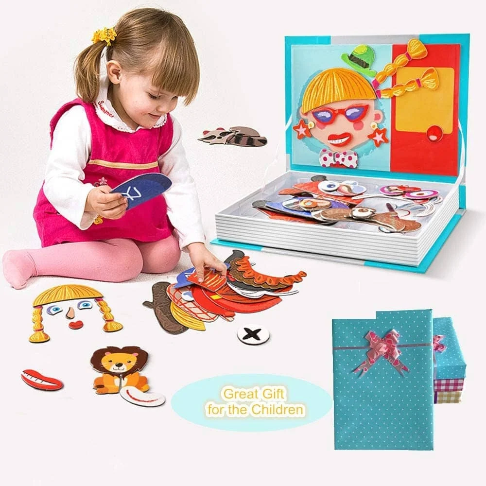 Carte Magnetică cu Puzzle Creativ Emoții și Expresii Faciale pentru Copii [8]