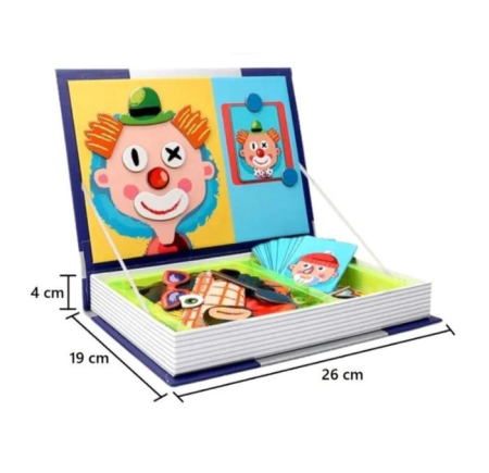 Carte Magnetică cu Puzzle Creativ Emoții și Expresii Faciale pentru Copii [12]