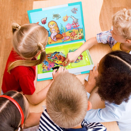 Carte Magnetică Puzzle Lumea Oceanelor cu Animale Marine pentru Copii [3]