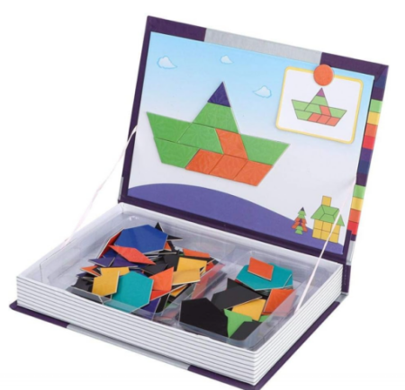 Carte Magnetică Tangram cu 170 Piese și 30 Modele pentru Copii [3]