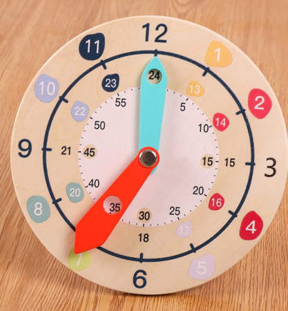 Ceas Educativ Montessori din Lemn pentru Învățarea Orei și Minutelor [4]