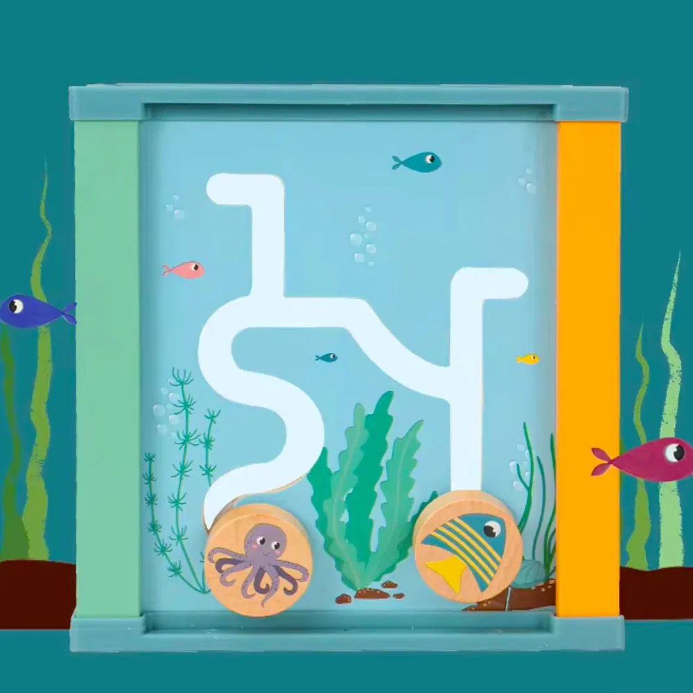 Cub Educativ Kabi Ocean 5 în 1 din Lemn cu Sortator și Labirint [17]