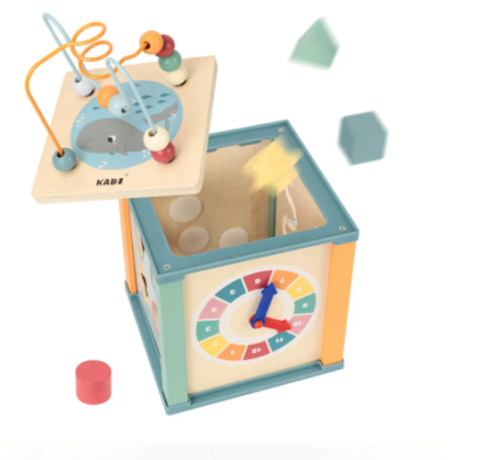 Cub Educativ Kabi Ocean 5 în 1 din Lemn cu Sortator și Labirint [5]
