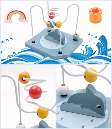 Cub Montessori din Lemn 6 în 1 cu Activități și Tematică Ocean [15]