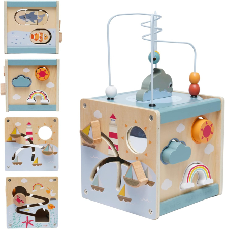 Cub Montessori din Lemn 6 în 1 cu Activități și Tematică Ocean [3]