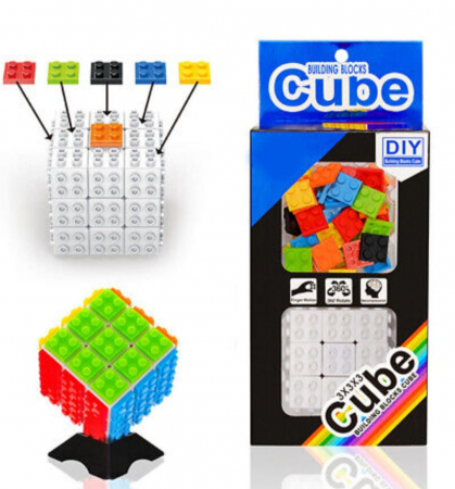Cub Rubik DIY 3x3x3 cu piese lego, multicolor [5]