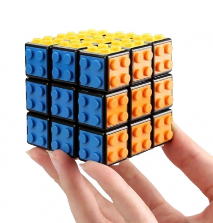 Cub Rubik DIY 3x3x3 cu piese lego, multicolor [4]