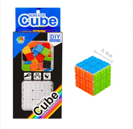 Cub Rubik DIY 3x3x3 cu piese lego, multicolor [3]