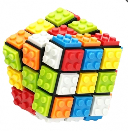 Cub Rubik DIY 3x3x3 cu piese lego, multicolor [2]