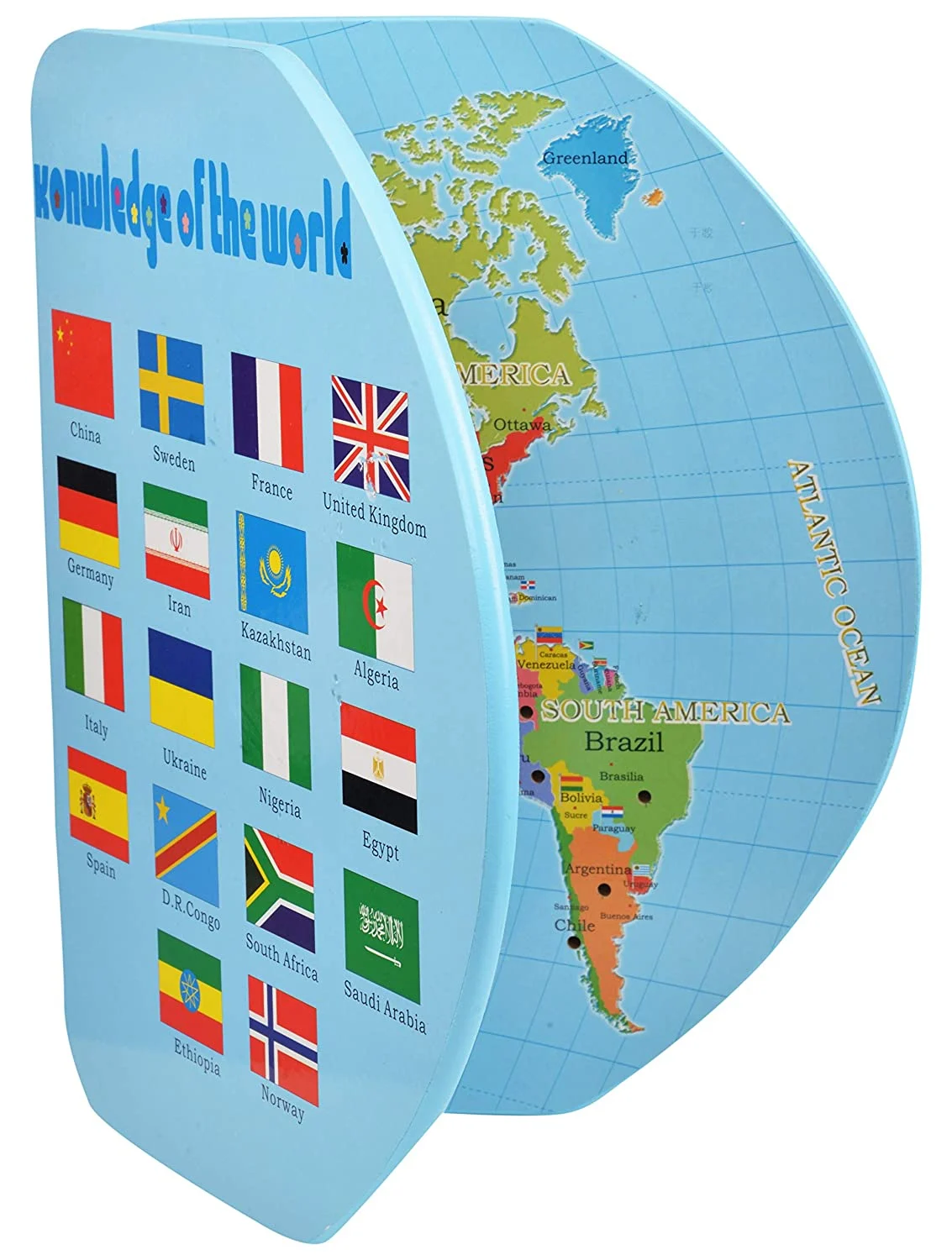 Harta Lumii cu Steaguri 3D, Puzzle Educativ de Geografie, 36 Țări, Joc Montessori din Lemn, 3 ani+ (4) [21]