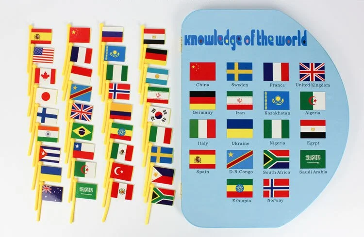 Harta Lumii cu Steaguri 3D, Puzzle Educativ de Geografie, 36 Țări, Joc Montessori din Lemn, 3 ani+ (4) [25]