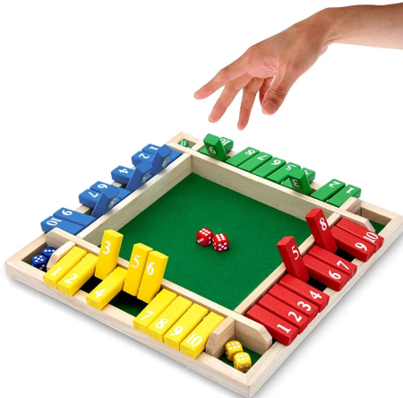 Joc din Lemn Shut the Box cu Zaruri pentru 2-4 Jucători [4]