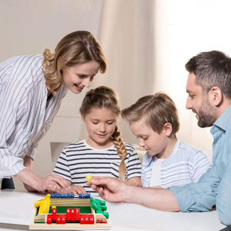 Joc din Lemn Shut the Box cu Zaruri pentru 2-4 Jucători [15]