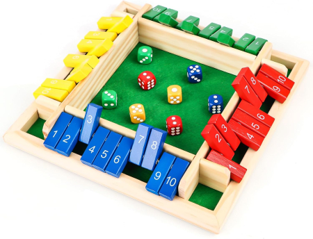 Joc din Lemn Shut the Box cu Zaruri pentru 2-4 Jucători [2]