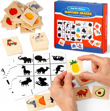 Joc Educativ Asociere Imagini cu Umbre – Animale, Fructe, Vehicule și Obiecte [10]