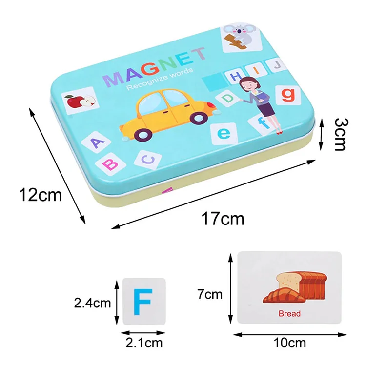 Joc Educativ Magnetic cu Litere, Cifre și Carduri în Cutie Metalică [12]