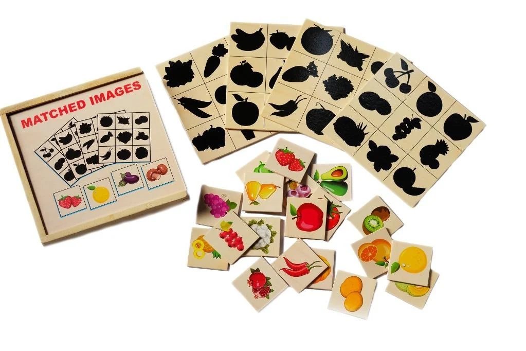 Joc Montessori din Lemn Asociere Imagini cu Umbre – Fructe și Legume [7]