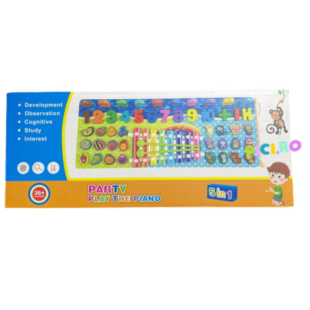 Joc Montessori Multifuncțional din Lemn cu Pescuit Magnetic, Cifre și Xilofon [9]