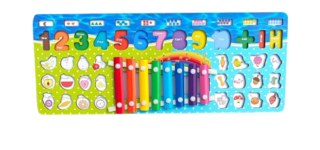 Joc Montessori Multifuncțional din Lemn cu Pescuit Magnetic, Cifre și Xilofon [14]