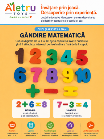 Joc Montessori Multifuncțional din Lemn cu Pescuit Magnetic, Cifre și Xilofon [3]