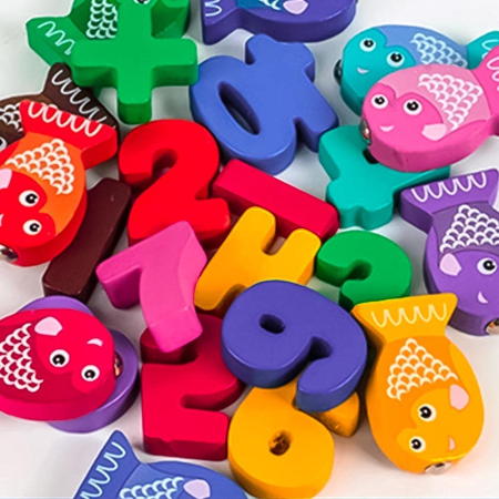 Joc Montessori Multifuncțional din Lemn cu Pescuit Magnetic, Cifre și Xilofon [6]