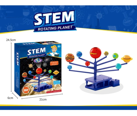 Joc educativ STEM Sistem Solar cu Proiecții – Kit DIY de Asamblare, Proiector Planete, Astronomie copii 6+, Multicolor [6]