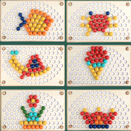 Joc Montessori Rainbow Clip cu Bile din Lemn pentru Asocierea Culorilor (1) [23]